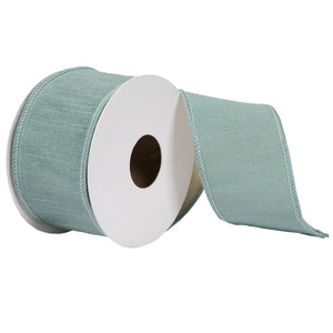 2.5" Aqua Dupion Double Fused Ribbon | 10 Yards