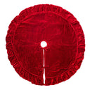 60" | 84" Plush Velvet Christmas Tree Skirt | Red, Midnight Blue, or Champagne