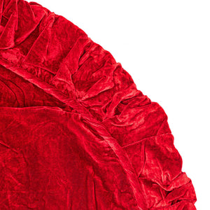 60" | 84" Plush Velvet Christmas Tree Skirt | Red, Midnight Blue, or Champagne