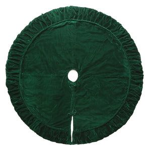 60" | 84" Plush Velvet Christmas Tree Skirt | Red, Midnight Blue, or Champagne