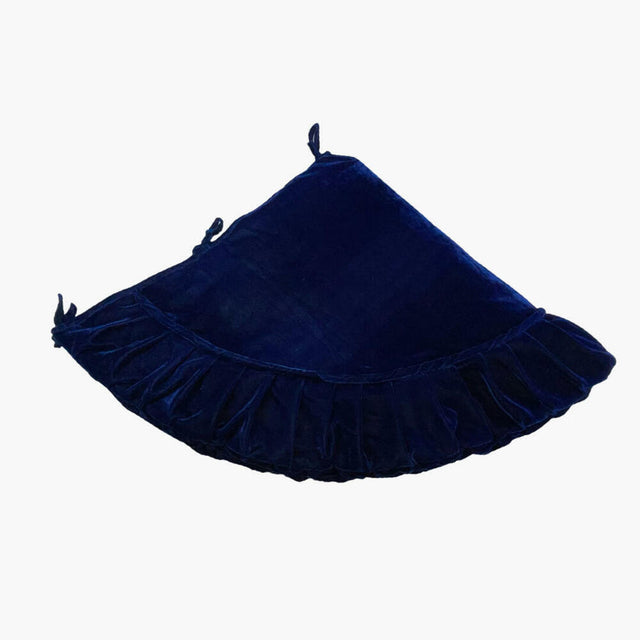 60" | 84" Plush Velvet Christmas Tree Skirt | Red, Midnight Blue, or Champagne