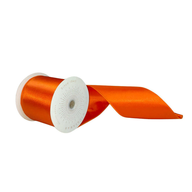 4" Burnish Orange Satin Ribbon- 10 Yards