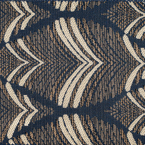 4" x 10 Yard Midnight Blue Champagne Feather Leaf Ribbon