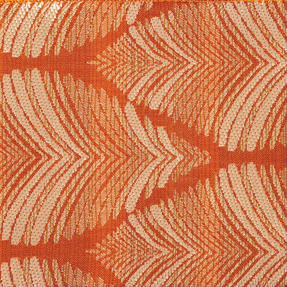 4" x 10 Yards Champagne White Feather or Burnish Orange Champagne Leaf Wired Ribbon