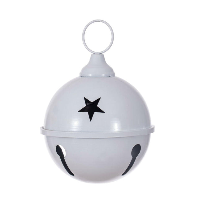 6" White Iron Bell Ornament