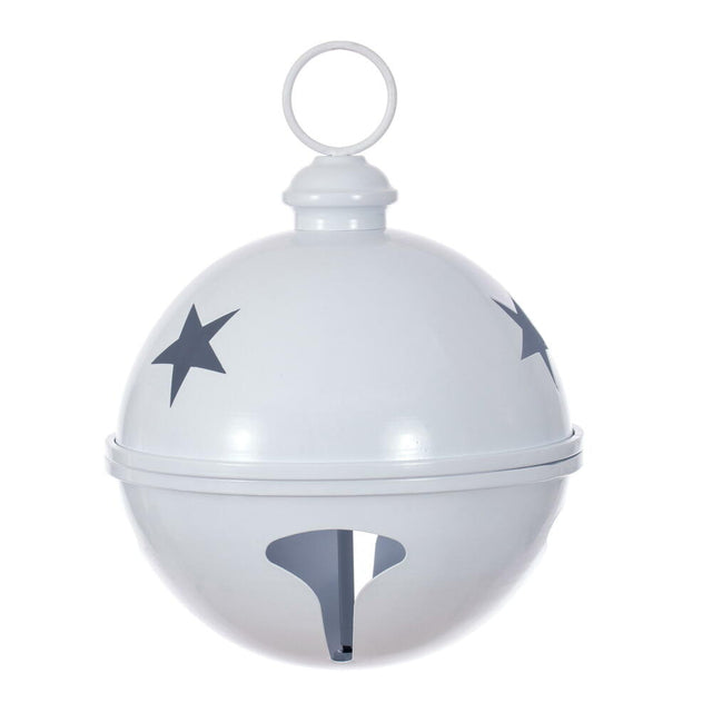 10" White Iron Bell Ornament