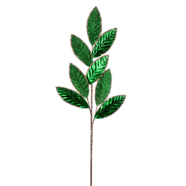 27.5" Metallic Leaf Glitter Spray | Green or Gold