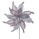 20" Grand Velvet Poinsettia Stem | Black or Pewter