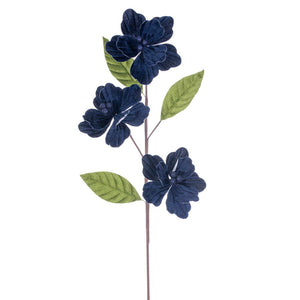 28" Velvet Trio Amaryllis Stem | Red | Green | Lime Green | Mocha | Midnight Blue