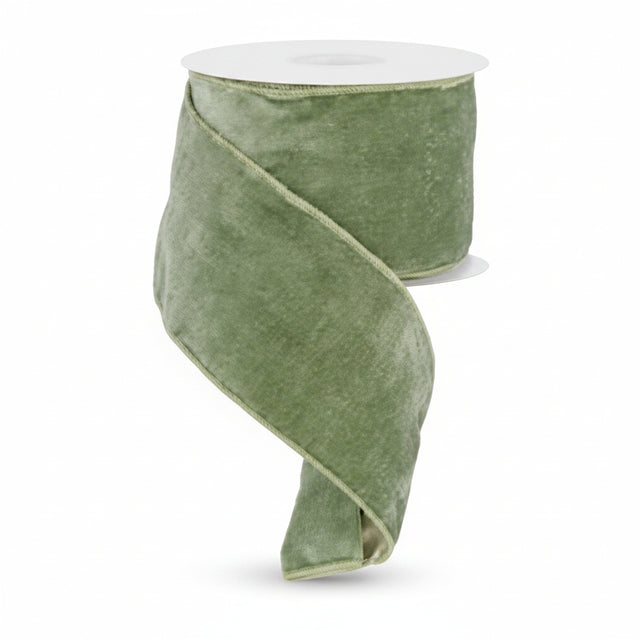 10 Yd x 6" Green Deluxe Velvet Satin Ribbon
