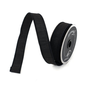 1" x 10YDS Black Dupioni Ribbon by Farrisilk