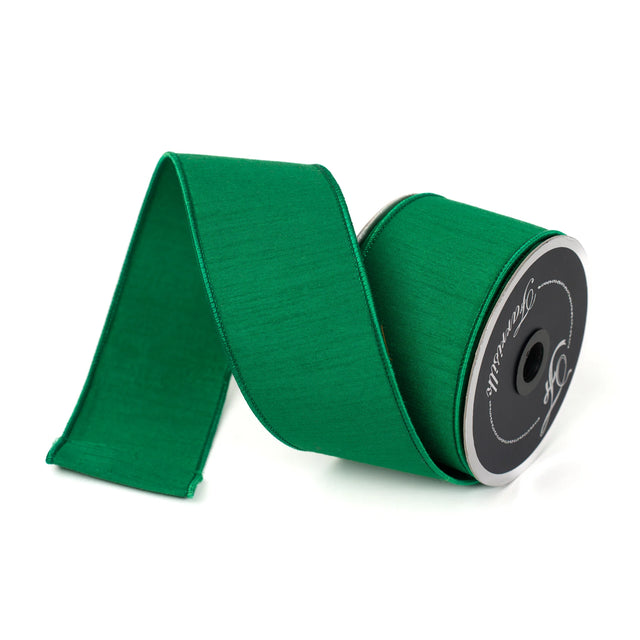1" | 2.5" x 10YDS Emerald Dupion Ribbon by Farrisilk