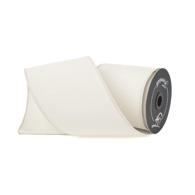 1" & 4" White Dupioni Ribbon by Farrisilk | Sold Separately