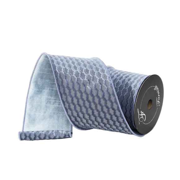4" x 5YDS Steel Blue Corbel Farrisilk Wired Ribbon