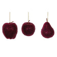 -4.5 inch Beaded Fruit Ornament Set, Green, Gold, or, additional view