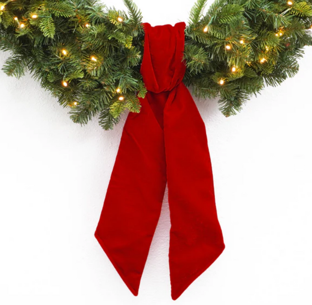 54" Red Velvet Wreath Sash