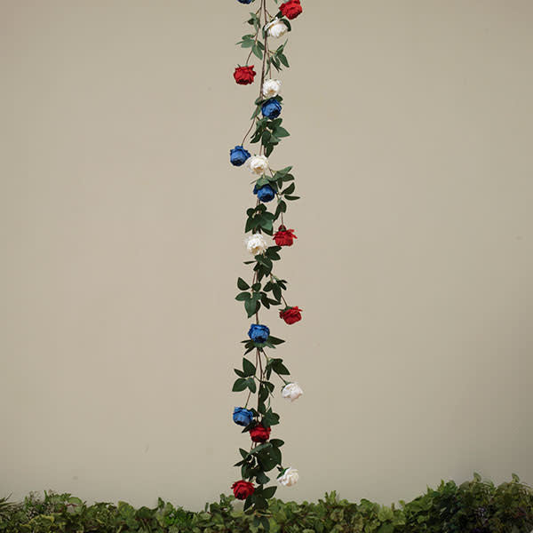 5' | 4th of July Mantel Decoration Rose Garland