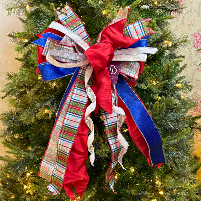 18” Royal Tartan Handtied Christmas Bow