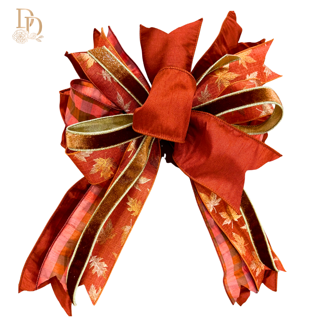 Fall Color Bow Exclusive Fall & Halloween Handtied Designer Bows– Design Decor Knoxville