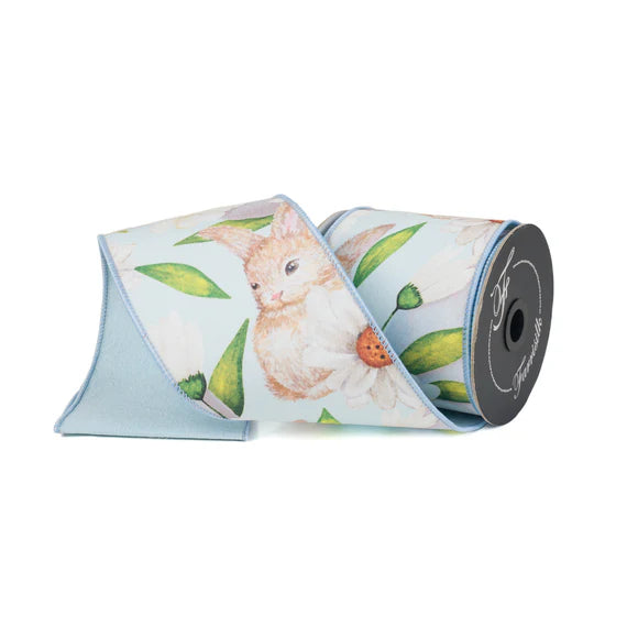 4"x10YDS Light Blue Easter Egg Hunt Ribbon