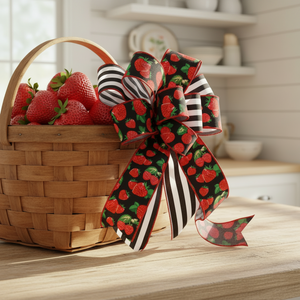 4" x 10YDS Strawberry Double-Sided Ribbon