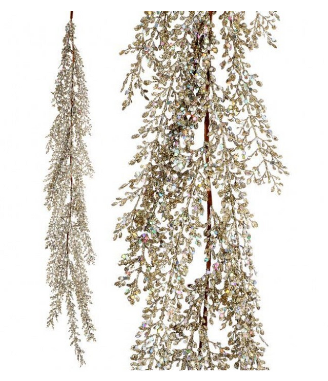 48" Champagne Glitter/Sequin Artemesia Garland