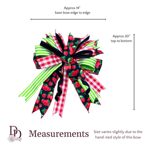 14" x 22" Strawberry Patch Hand-Tied Designer Bow