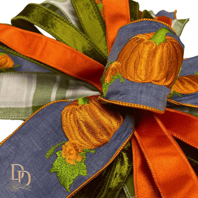 16" x 20" Pumpkin Patch Classic Hand-Tied Designer Fall Bow