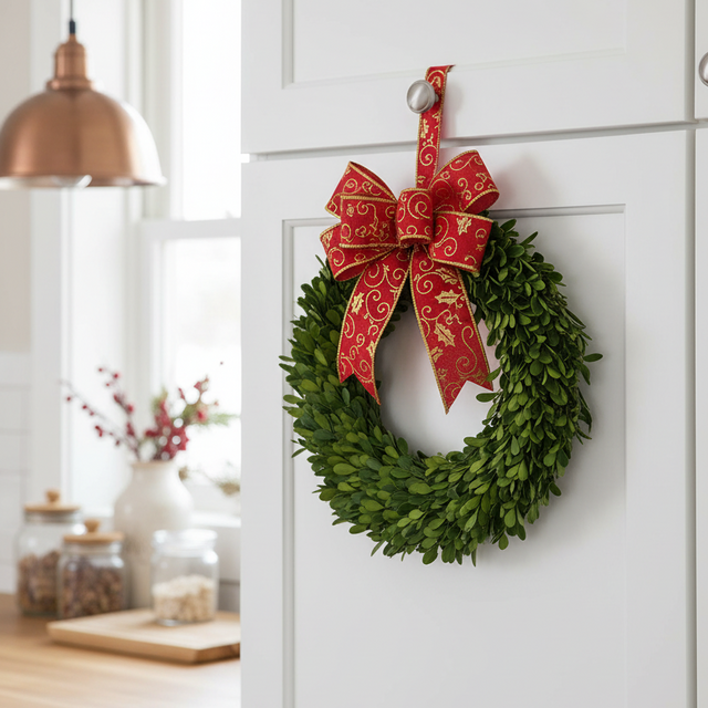 9.75" Preserved Boxwood Candle Ring/Wreath