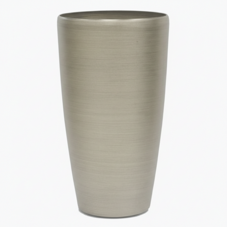 Champagnbe gold resin planter on a white background