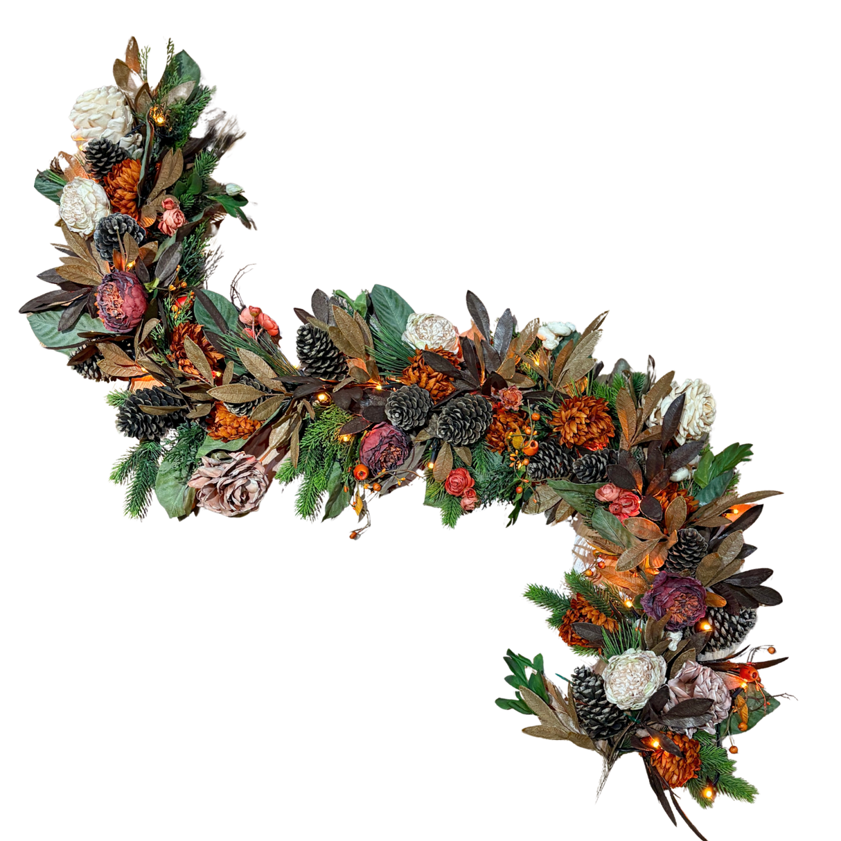 48" Fall Harvest Gratitude Pre-Lit Garland
