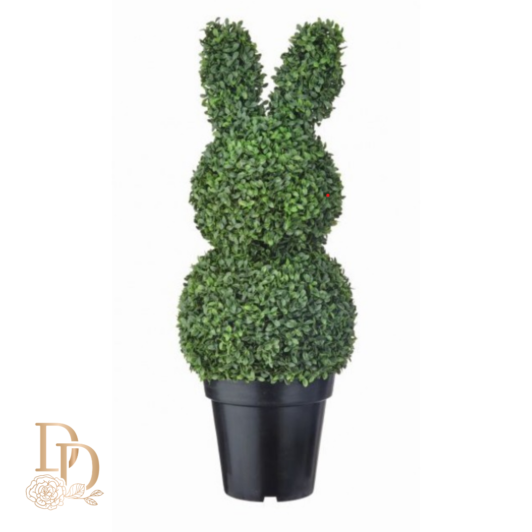 32" UV Boxwood Bunny Topiary