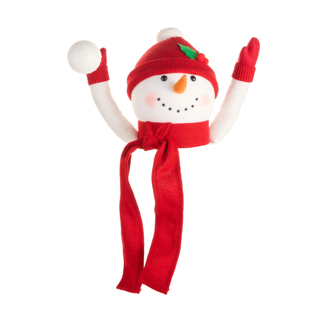 16" Snowman with Stocking Hat Tree Topper