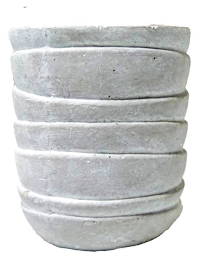 5.9" Layered Design Concrete Pot