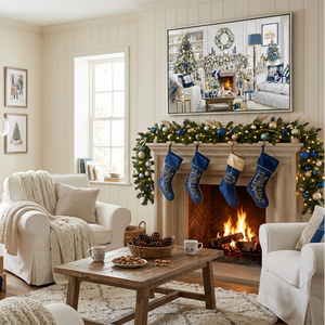 24"x36" Cozy Fireplace Holiday Wall Decor