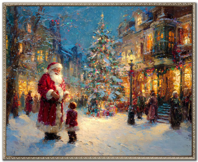 20"x24" Santa In The Town Center Holiday Wall Art