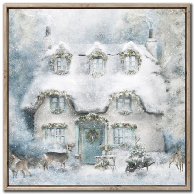 24"x24" Winter Country Cottage Wall Art