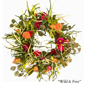 24" Wild and Free Designer Spring Door Wreath
