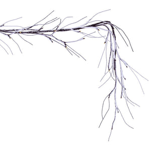 6' Brown Frosted Twig Garland LED 48WW B/O