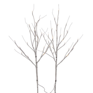 30" White Birch Twig Branch LED 40WW B/O 2/Box