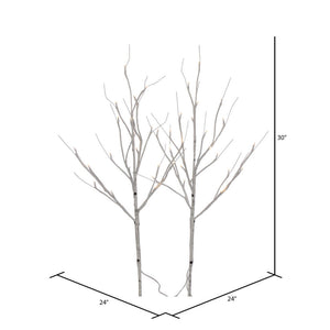 30" White Birch Twig Branch LED 40WW B/O 2/Box