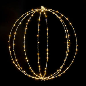 18" or 24" Warm White Twinkle LED Ball Steel Wire Silhouette Light