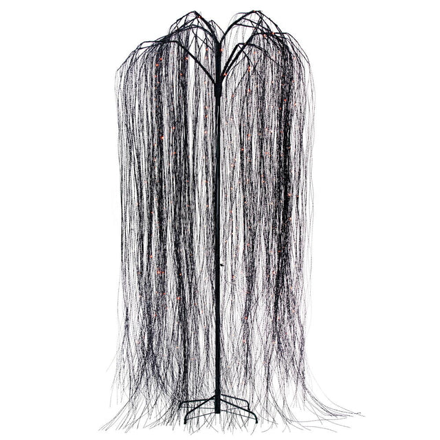 8' x 42" Black Willow Twig Artificial Pre-Lit Halloween Tree