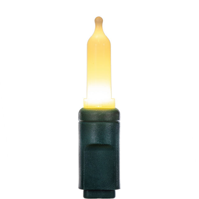50-Light Frosted LED Warm White/Green Wire Italian Light Set, 6" Spacing