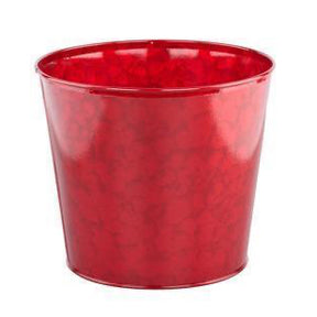 H Smooth Tin Pot W/Liners, Red or Green, additional view
