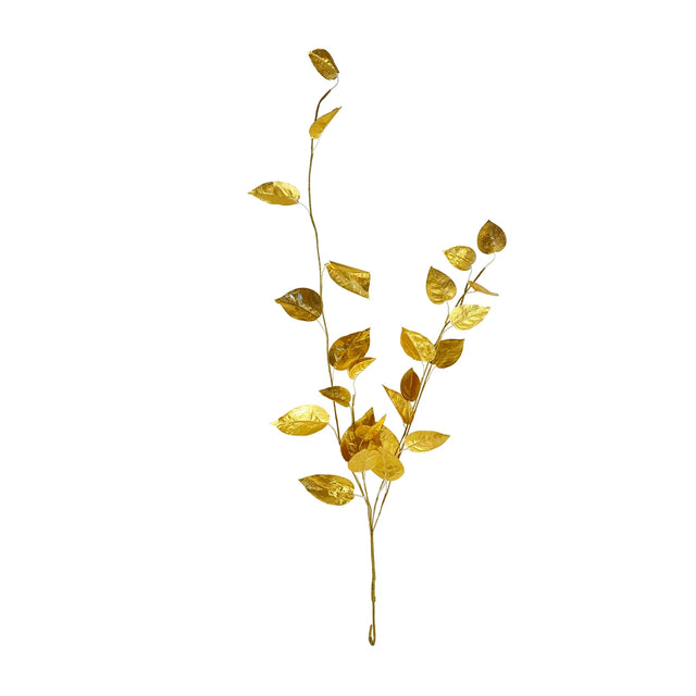 40" Gold Shiny Ivy Leaf Spray