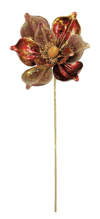 23" Metallic Magnolia Spray | Burgundy