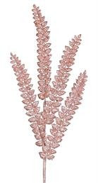 32" Pink Glittered Button Leaf Fern Spray