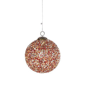 5"D Red Diamond Glass Ball Ornament