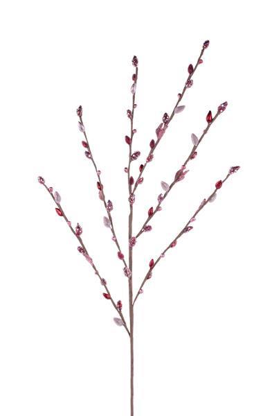 42"L Pussy Willow Spray | Red Tones